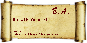Bajdik Arnold névjegykártya